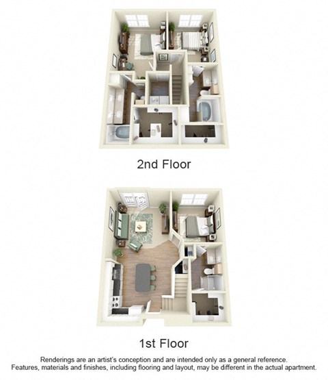 Floor plan for 3 beds, 3 baths, 1512 sqft
