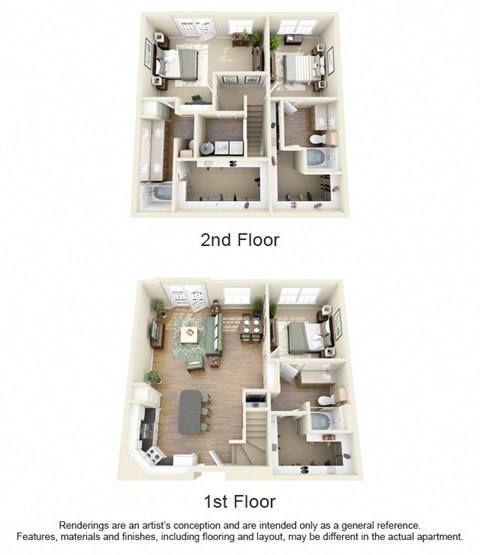 Floor plan for 3 beds, 3 baths, 1717 sqft