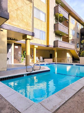 Blue cool swimming pool