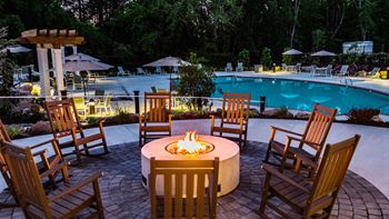 Outdoor firepit seating area