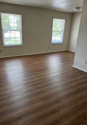 Newport News apartment for rent - A room with wooden floors and two windows.