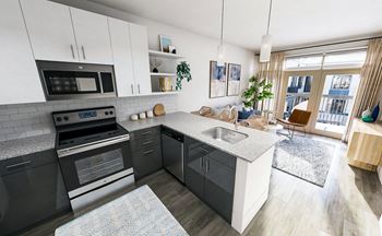 Kitchen and living