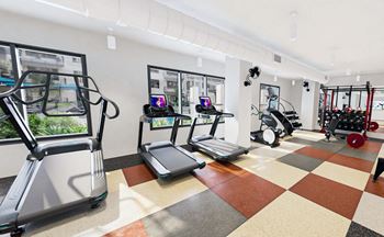 Treadmills, stair climber, rowing machine, bike, and weights
