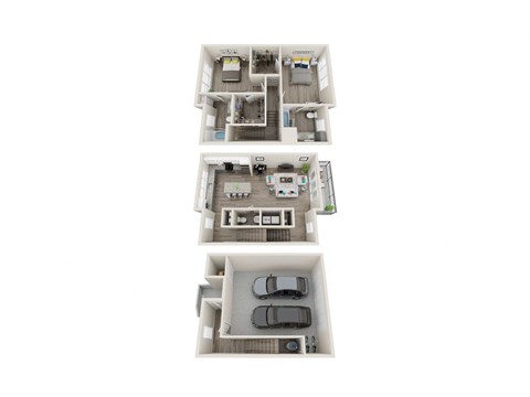 Floor plan for 2 beds, 2.5 baths, 1570 sqft
