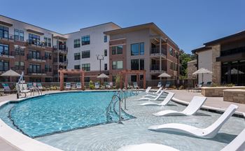 Poolside relaxing area
