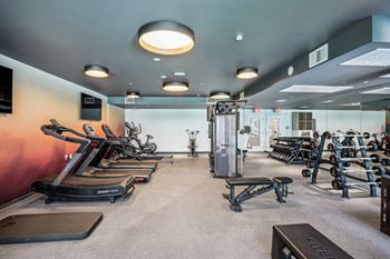 The gym with plenty of exercise equipment at the preserve at greatstone