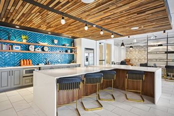 Kitchen with bar area
