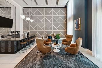 Resident social lounge with demonstration kitchen