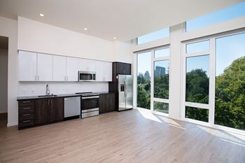 Oversized floor to ceiling double pane windows