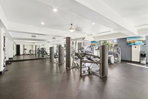 Northridge apartment for rent - A spacious gym with a variety of equipment.