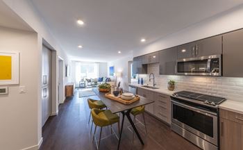 Stainless-steel appliances and premium slide-in gas ranges