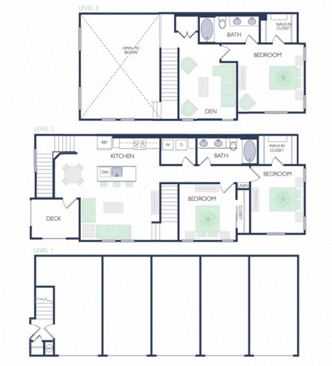 Floor plan for 3 beds, 2 baths, 1877 sqft