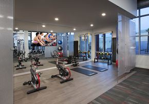 Phoenix apartment for rent - fitness center with bicycles at Muse
