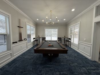 Entertainment room with pool table