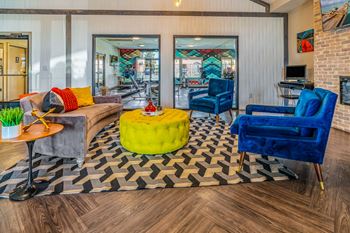 Resident social lounge with foosball