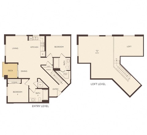 Floor plan for 2 beds, 2 baths, 1320 sqft