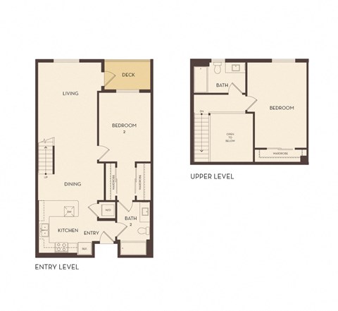 Floor plan for 2 beds, 2 baths, 1412 sqft