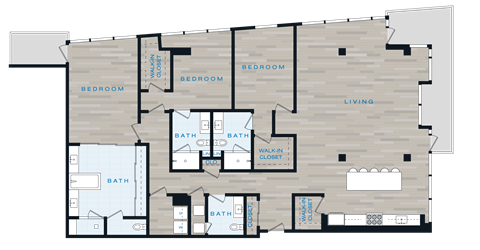 Floor plan for 3 beds, 3.5 baths, 2475 sqft