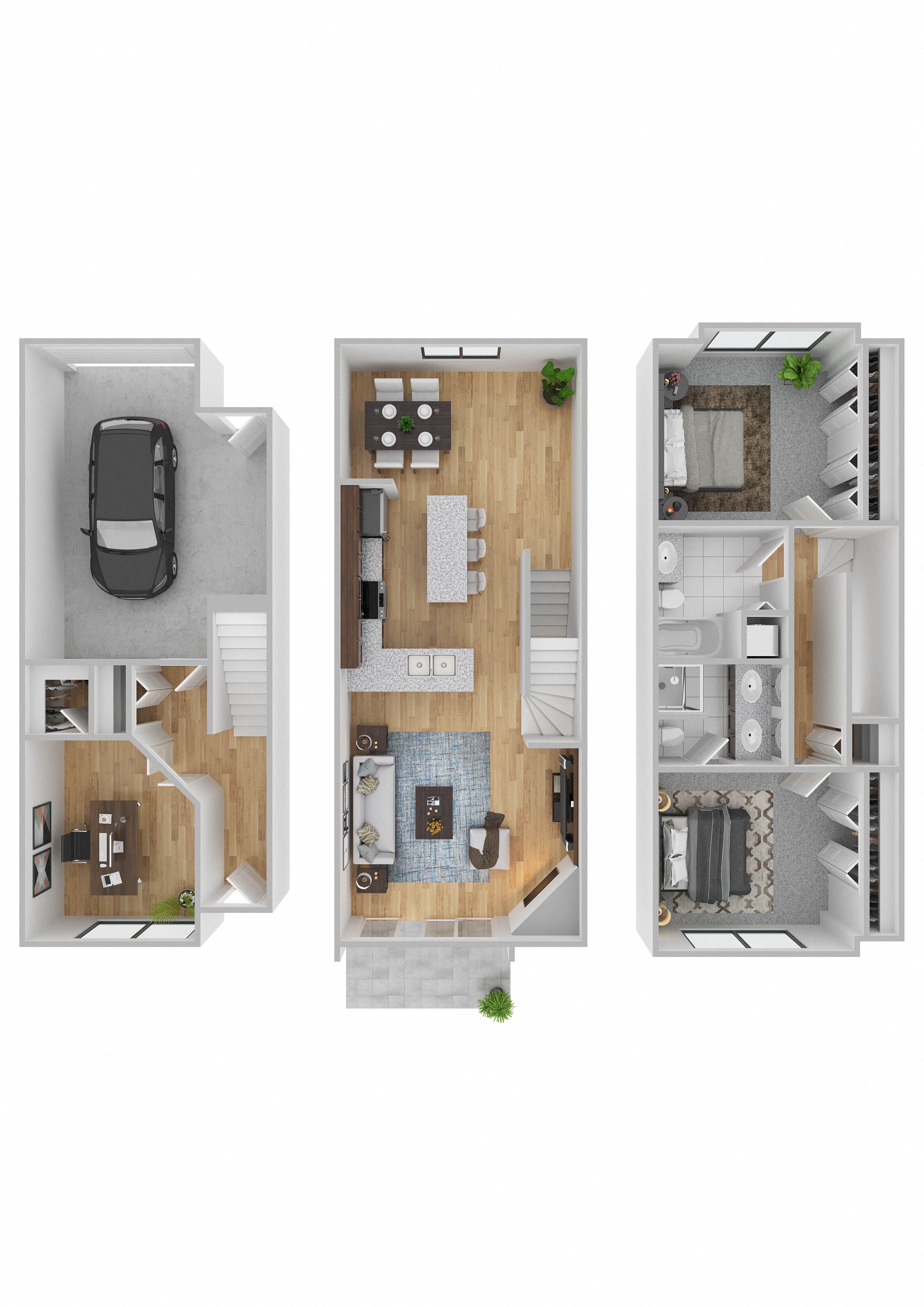 Floor plan for 2 beds, 2 baths, 1359 sqft