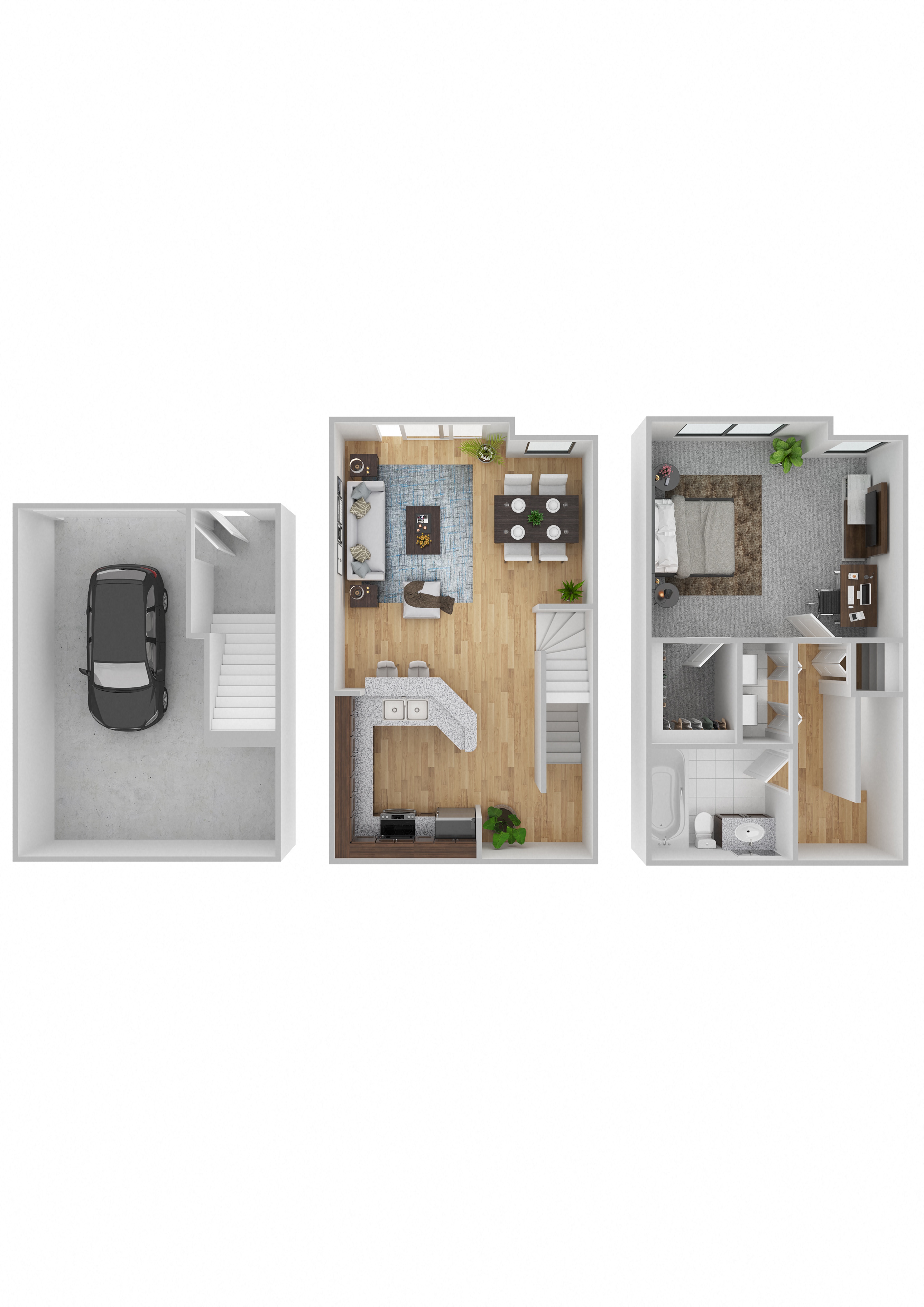 Floor plan for 1 bed, 1 bath, 852 sqft