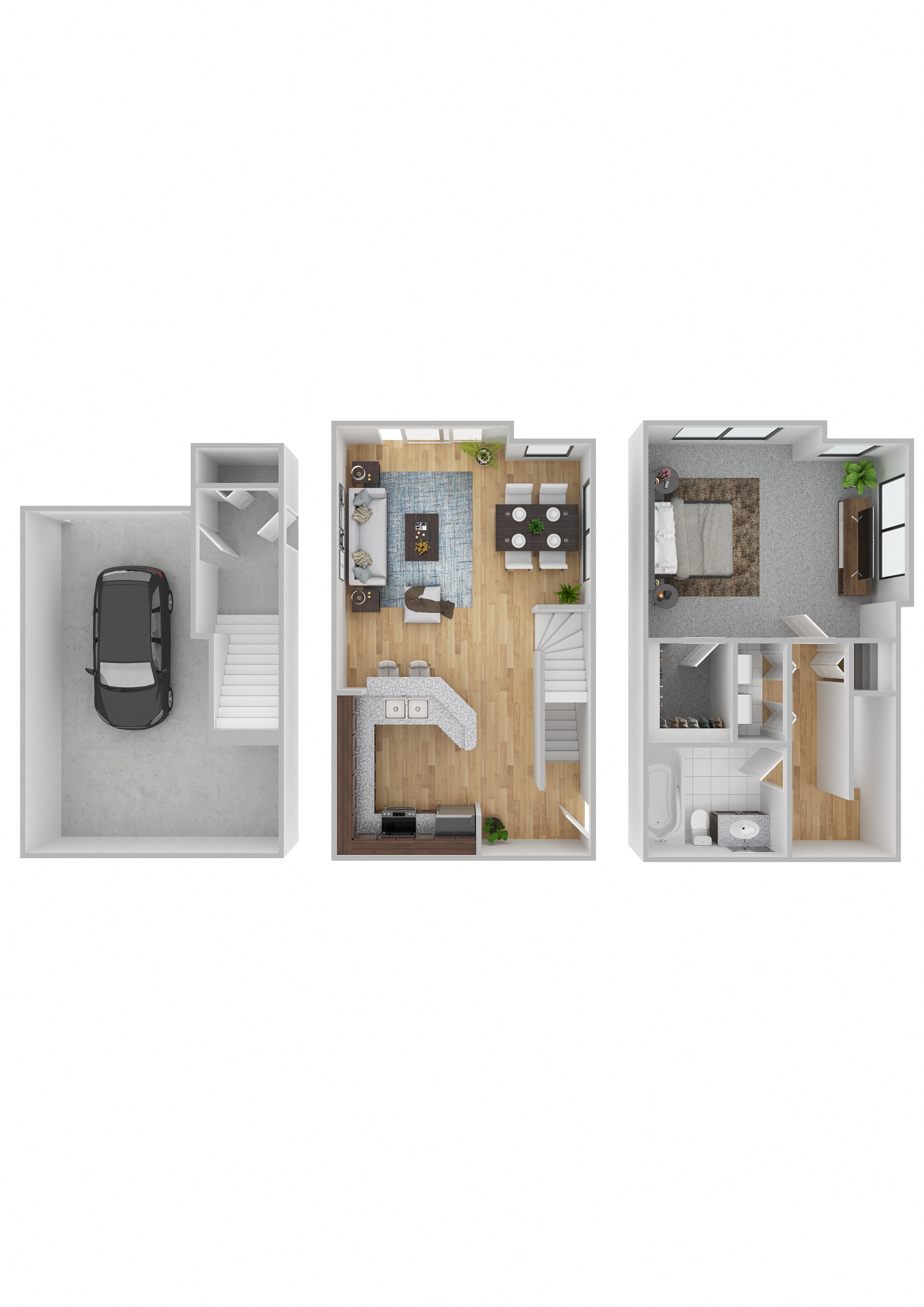 Floor plan for 1 bed, 1 bath, 893 sqft