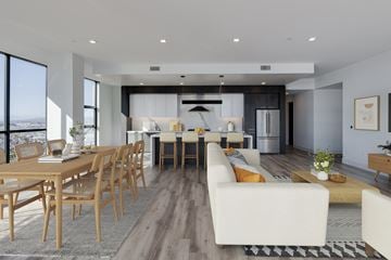 San Diego apartment for rent - a living and dining room area with a table and chairs
