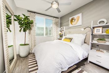 Ceiling fans in living areas and bedrooms