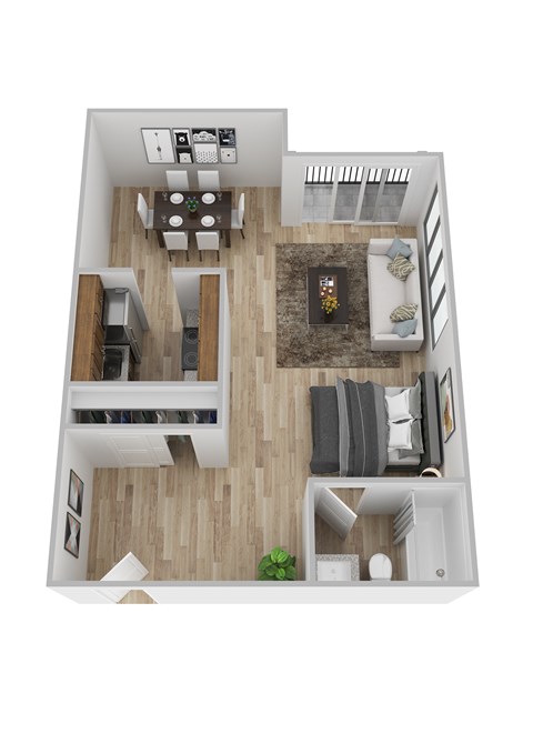 Floor plan for studio, 1 bath, 450 sqft