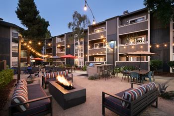 Terrace featuring barbecue pavilion and firepit