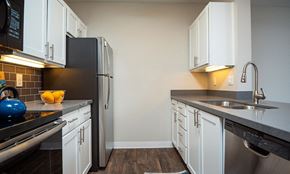 Portland apartment for rent - Furnished kitchen at Axcess 15 Apartments, Oregon, 97232