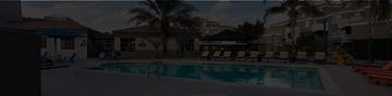 Sacramento apartment for rent - the pool is empty at night at the apartments