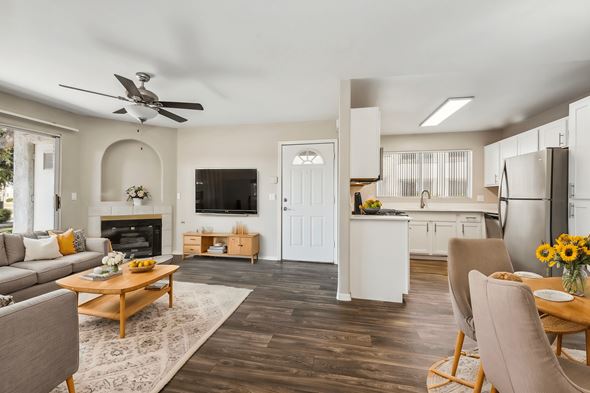 Mesa apartment for rent - a living room with a couch and a table