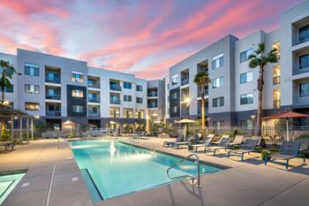 Relaxing resort-style pool with sundeck and spa