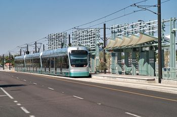 Seconds the from light rail station