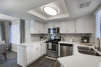 Fully equipped kitchen with modern appliances