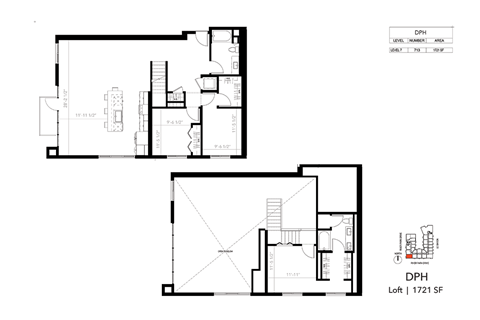 Floor plan for 3 beds, 2 baths, 1721 sqft