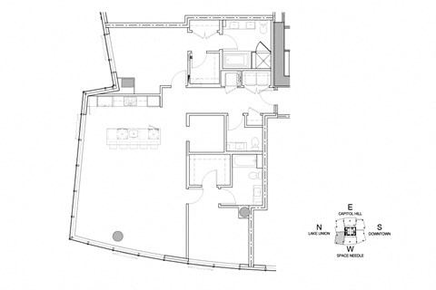 Floor plan for 2 beds, 2.5 baths, 1615 sqft