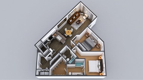 Floor plan for 2 beds, 2 baths, 1120 sqft