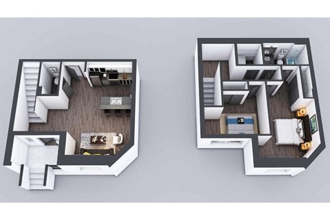 Floor plan for 2 beds, 2 baths, 1100 sqft