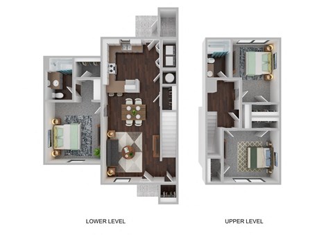 Floor plan for 3 beds, 2 baths, 1302 sqft