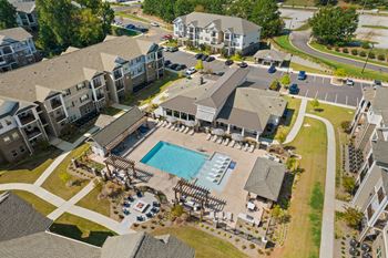 Gated resort-style pool with cabana