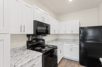 Fully equipped open concept kitchen