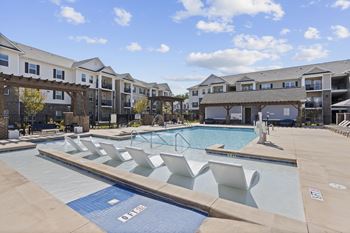 Gated resort-style pool with cabana