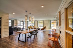 Spartanburg apartment for rent - 500 Northside Station Apartments, Lobby with kitchen tables