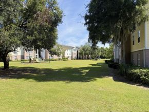 Beaufort apartment for rent - A sunny day at a park with a playground and trees.