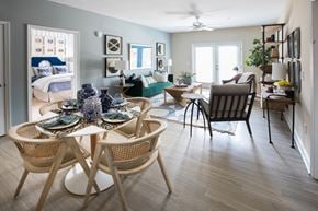 Simpsonville apartment for rent - A dining room with a round table and chairs.