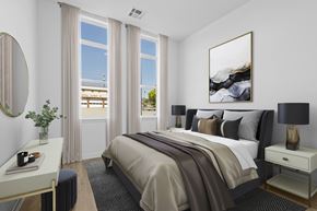 Tulsa townhouse for rent - Bedroom with a large bed at 36N Apartments, Oklahoma