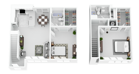 Floor plan for 2 beds, 2 baths, 1246 sqft
