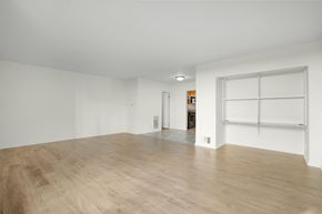 Los Angeles apartment for rent - Apartment living room with built in cabinets and dining area