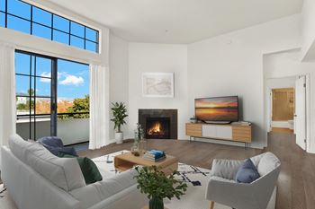 Cozy gas fireplace